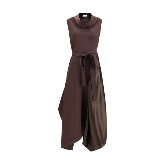 Brown Viscose Cocktail Dress