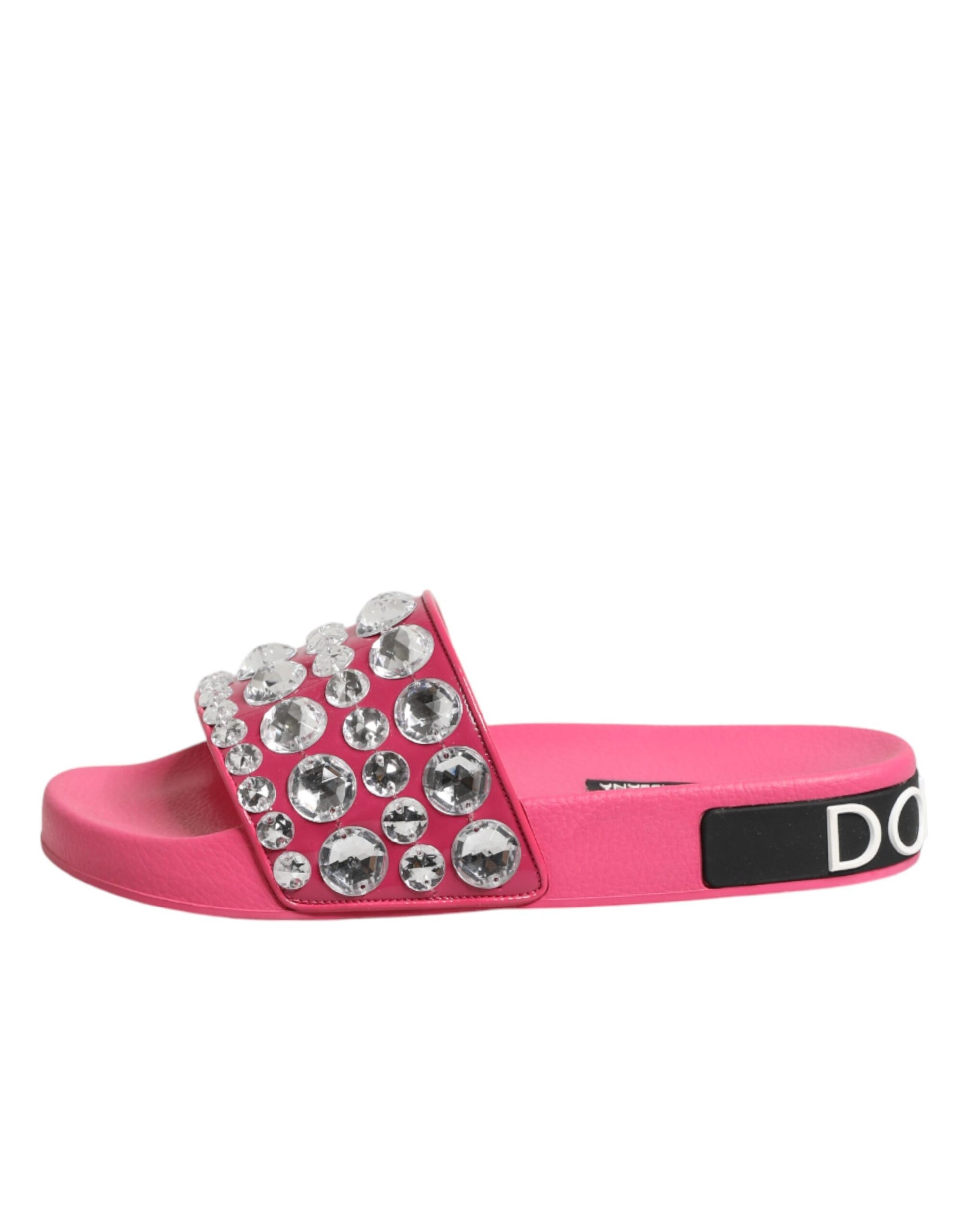 Pink Crystal Slides Sandals Beachwear Shoes