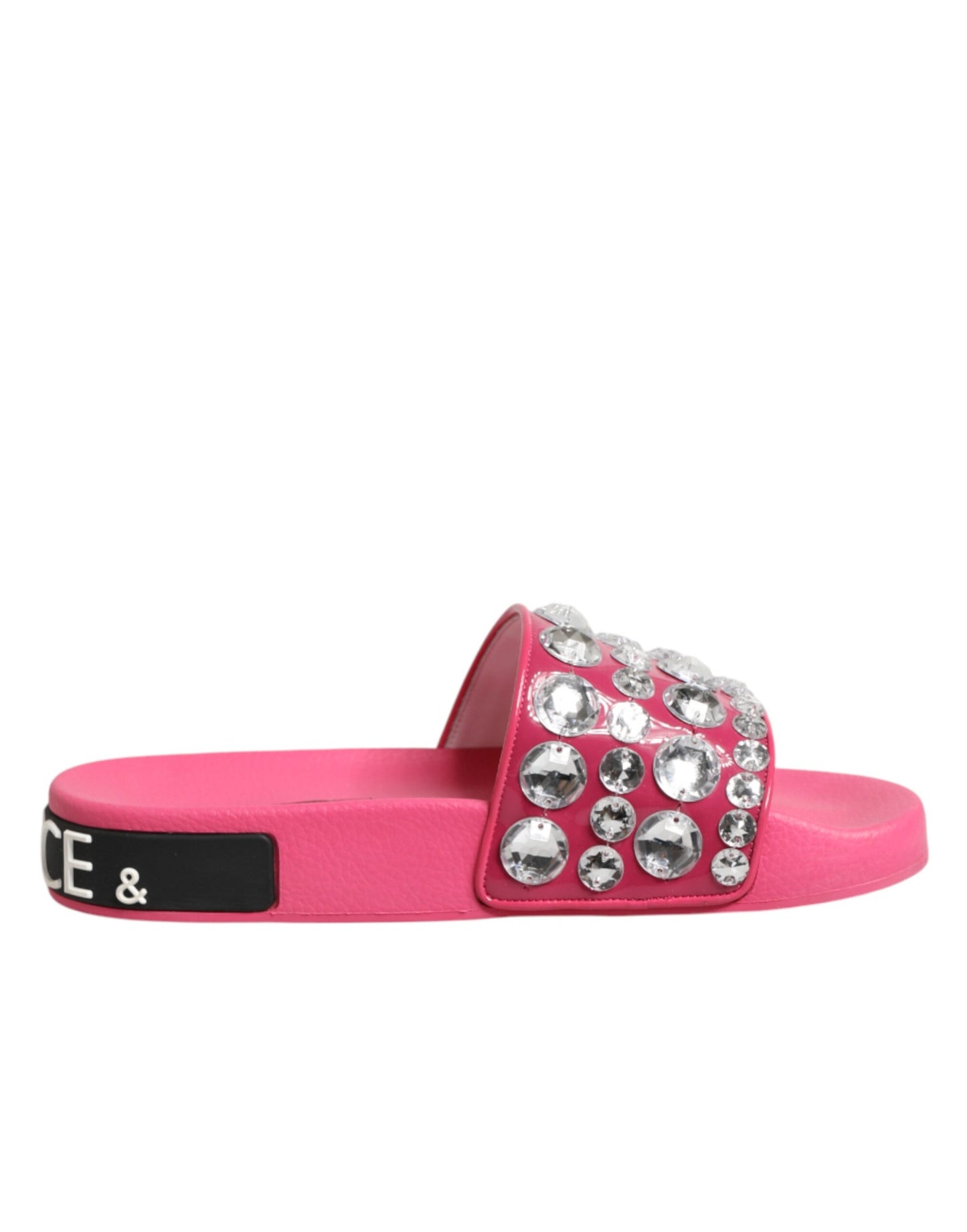 Pink Crystal Slides Sandals Beachwear Shoes