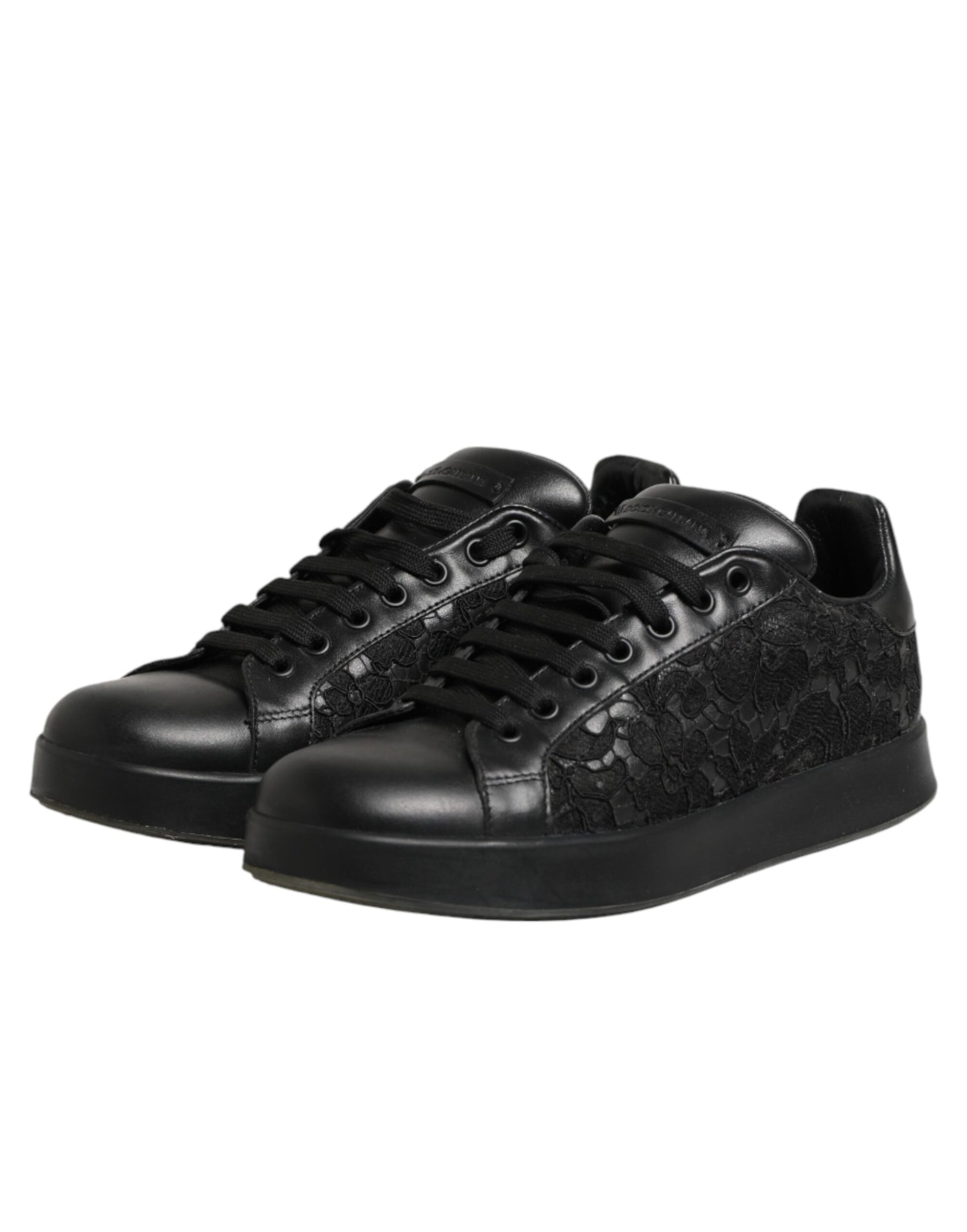 Black Floral Lace Low Top Sneaker Shoes