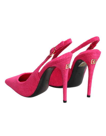 Pink Suede High Heels Slingback Shoes