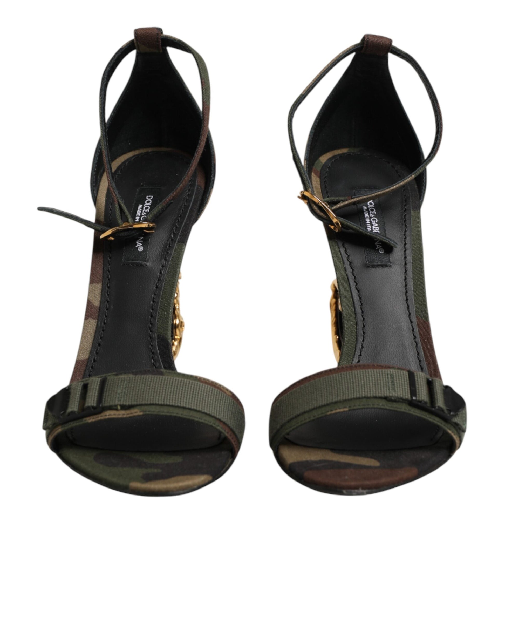 Multicolor DG Logo Heels Camouflage Sandals Shoes