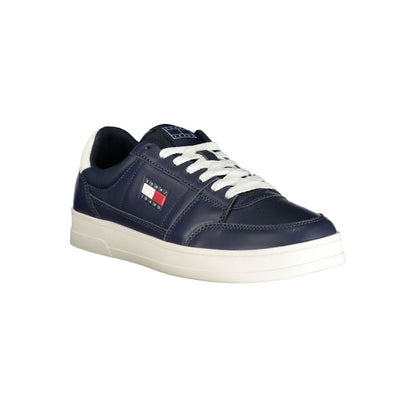 Blue Leather Men Sneaker