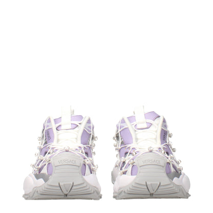 White Fabric Chunky Sneakers