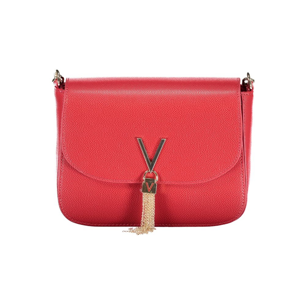Rosso Poliuretano Women Bag With Removable Strap And Pocket
