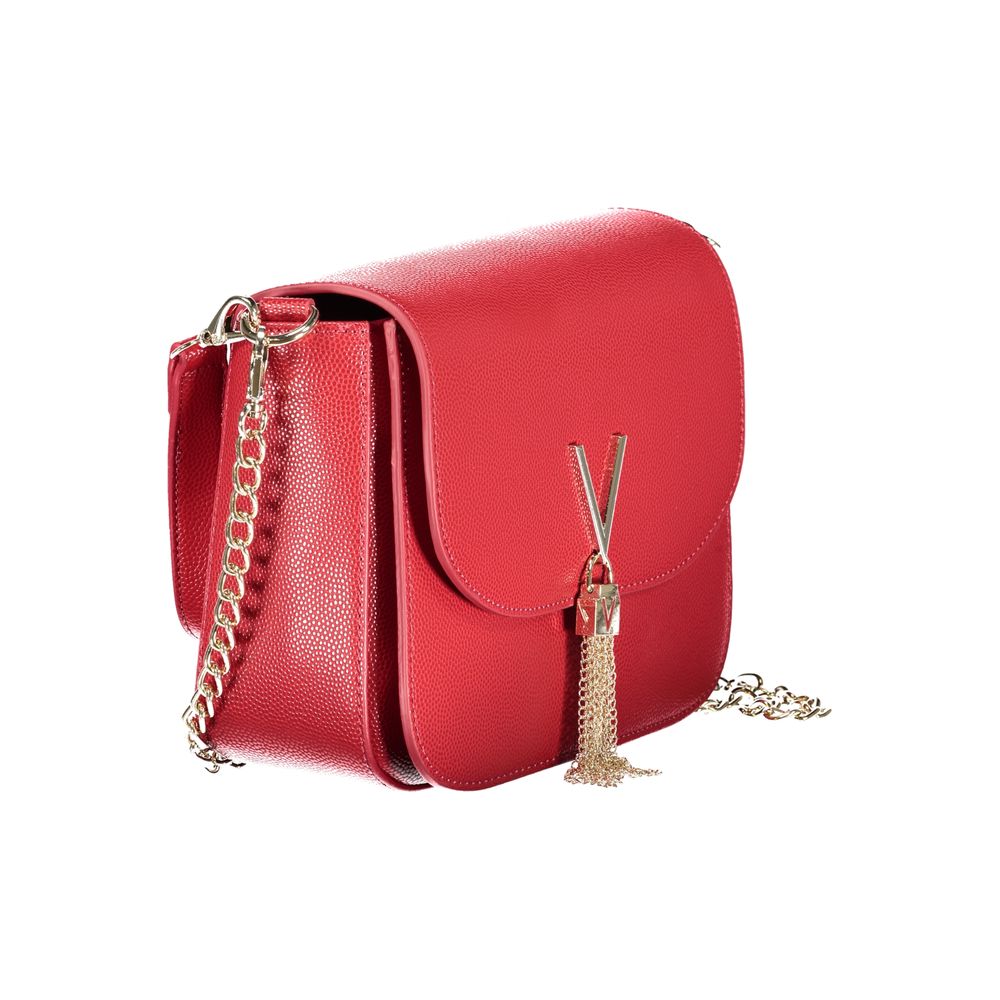 Rosso Poliuretano Women Bag With Removable Strap And Pocket
