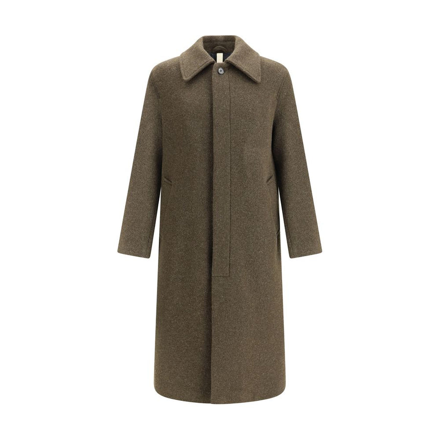 Green Fleece Wool Coat