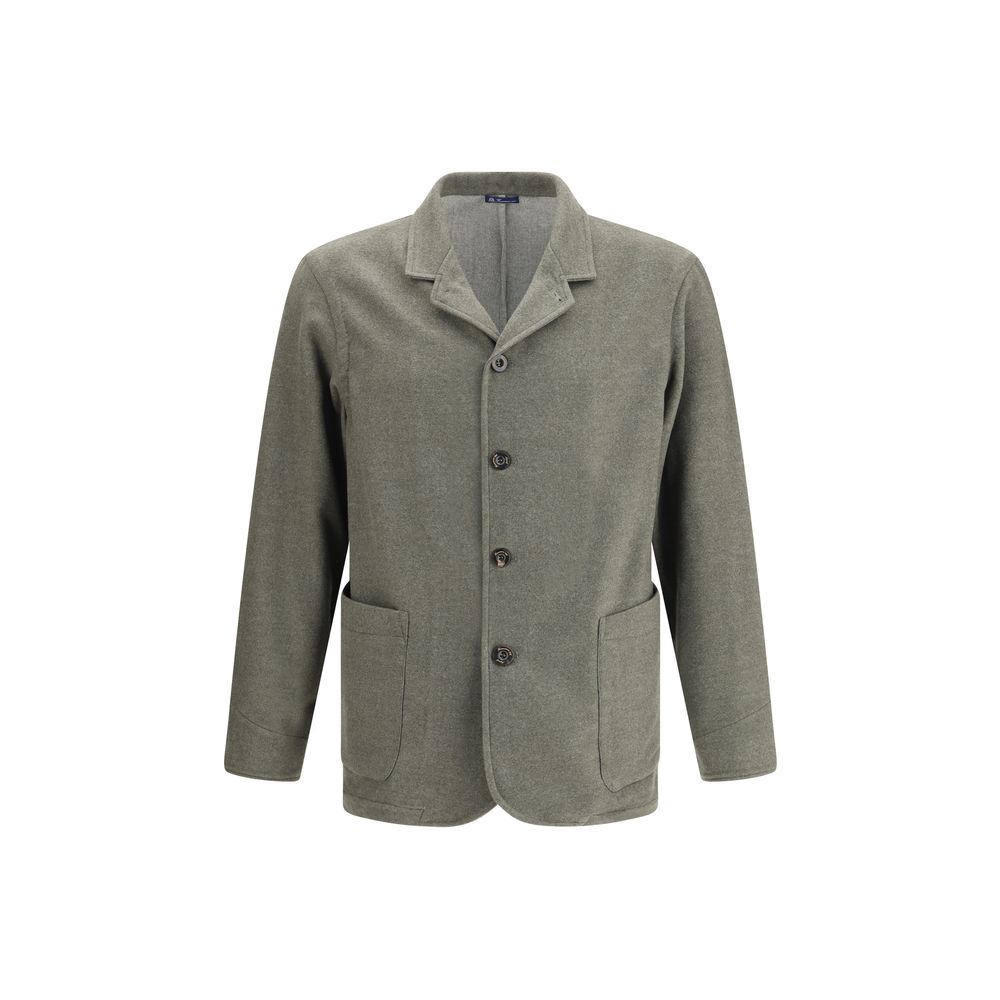 Bicolor Fleece Wool Coat