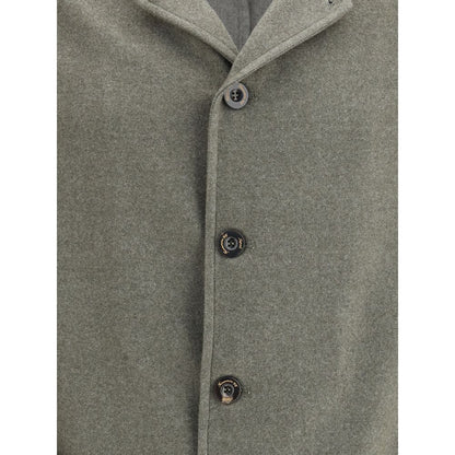 Bicolor Fleece Wool Coat