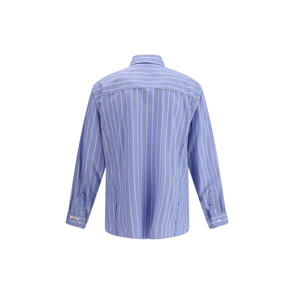 Blue Cotton Pattern Shirt