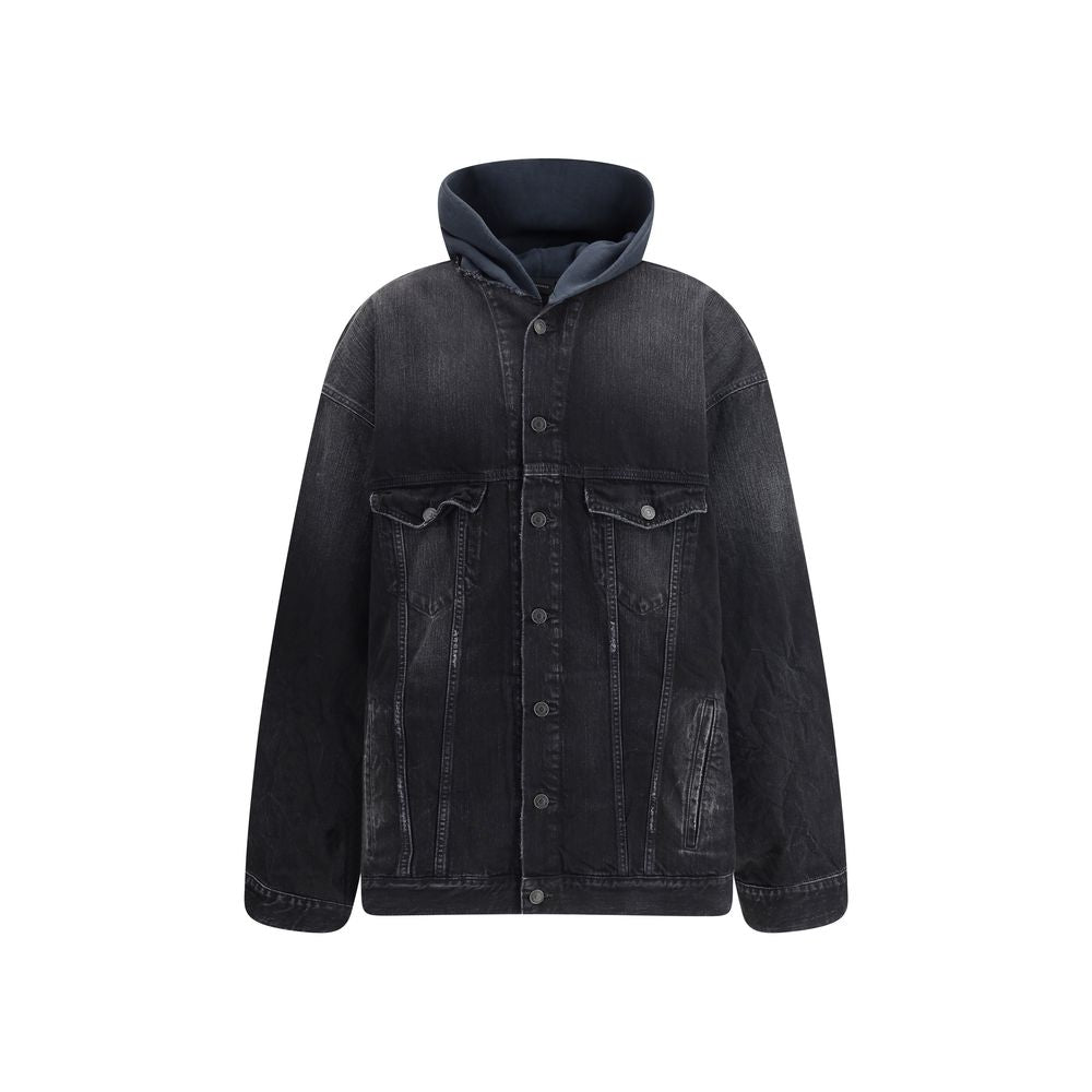 Black Cotton Denim Jacket