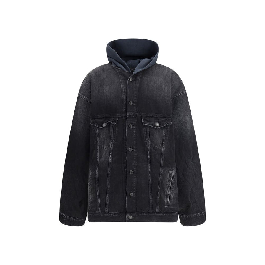 Black Cotton Denim Jacket