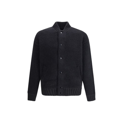 Black Merino Wool Bomber