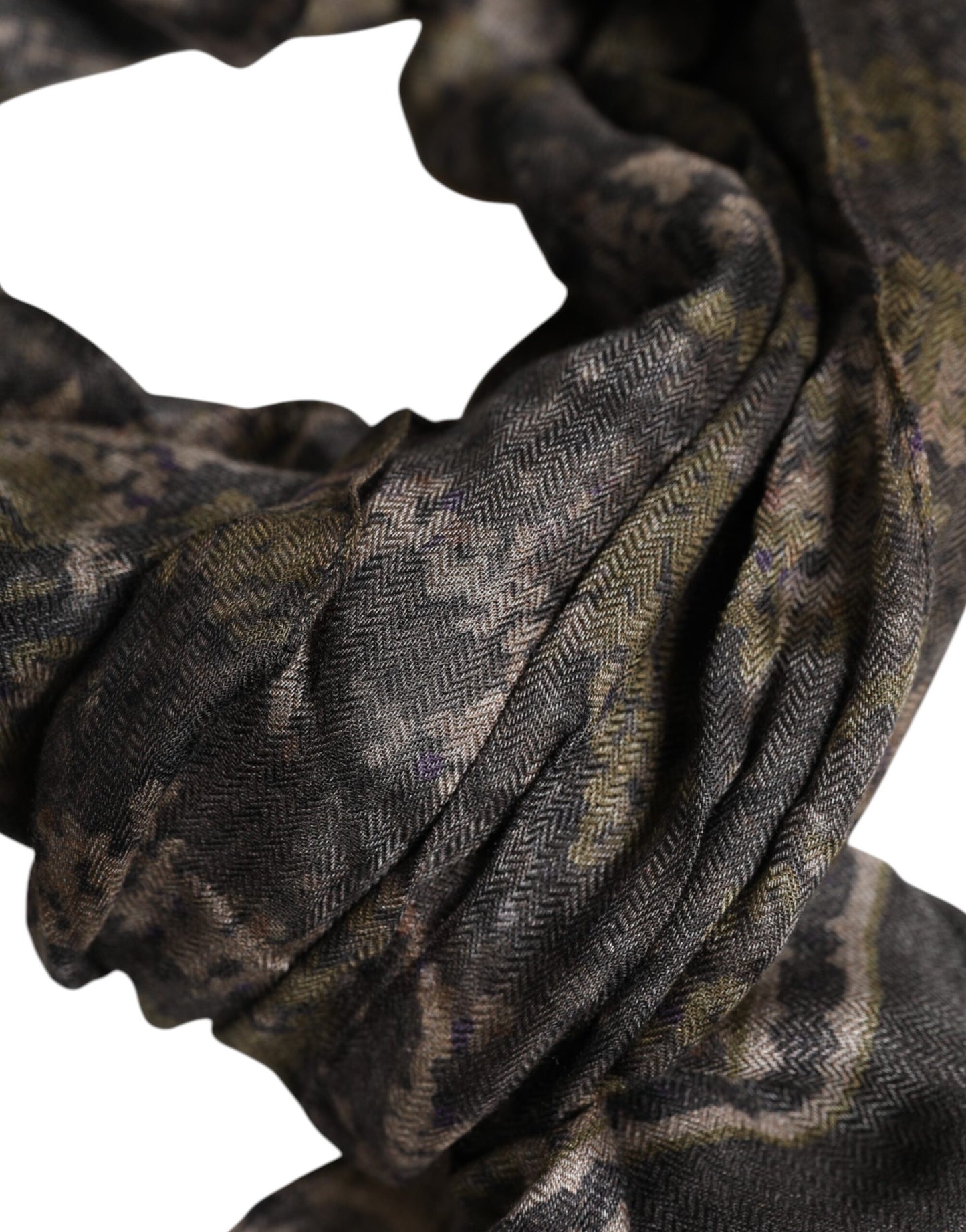 Multicolor Camouflage Fringes Modal Foulard Scarf