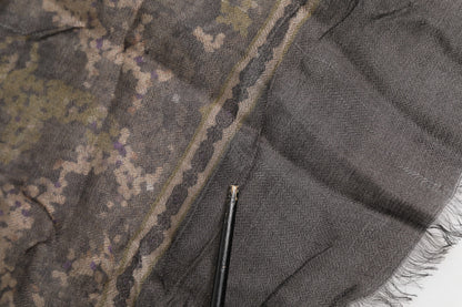 Multicolor Camouflage Fringes Modal Foulard Scarf