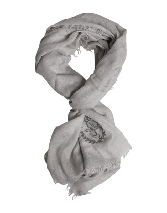 Gray Cashmere Knit Fringes Neck Foulard 67cm x200cm Foulard Scarf