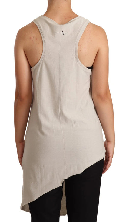 Light Gray 100% Cotton Sleeveless Razor Back Tank Top