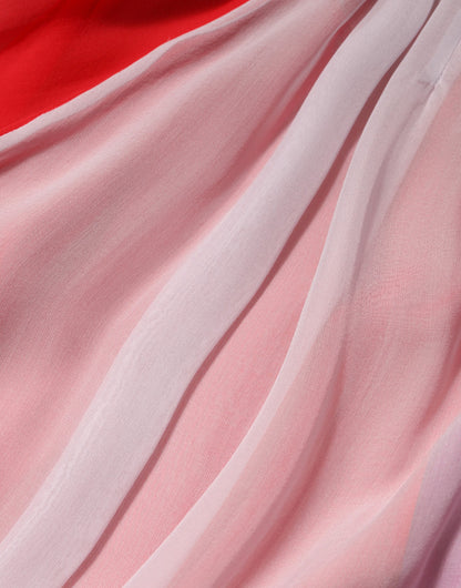 Multicolor Short Sleeves Silk Blouse Top