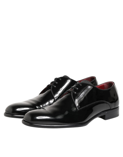 Black Calfskin Leather Derby Men Dress Shoes