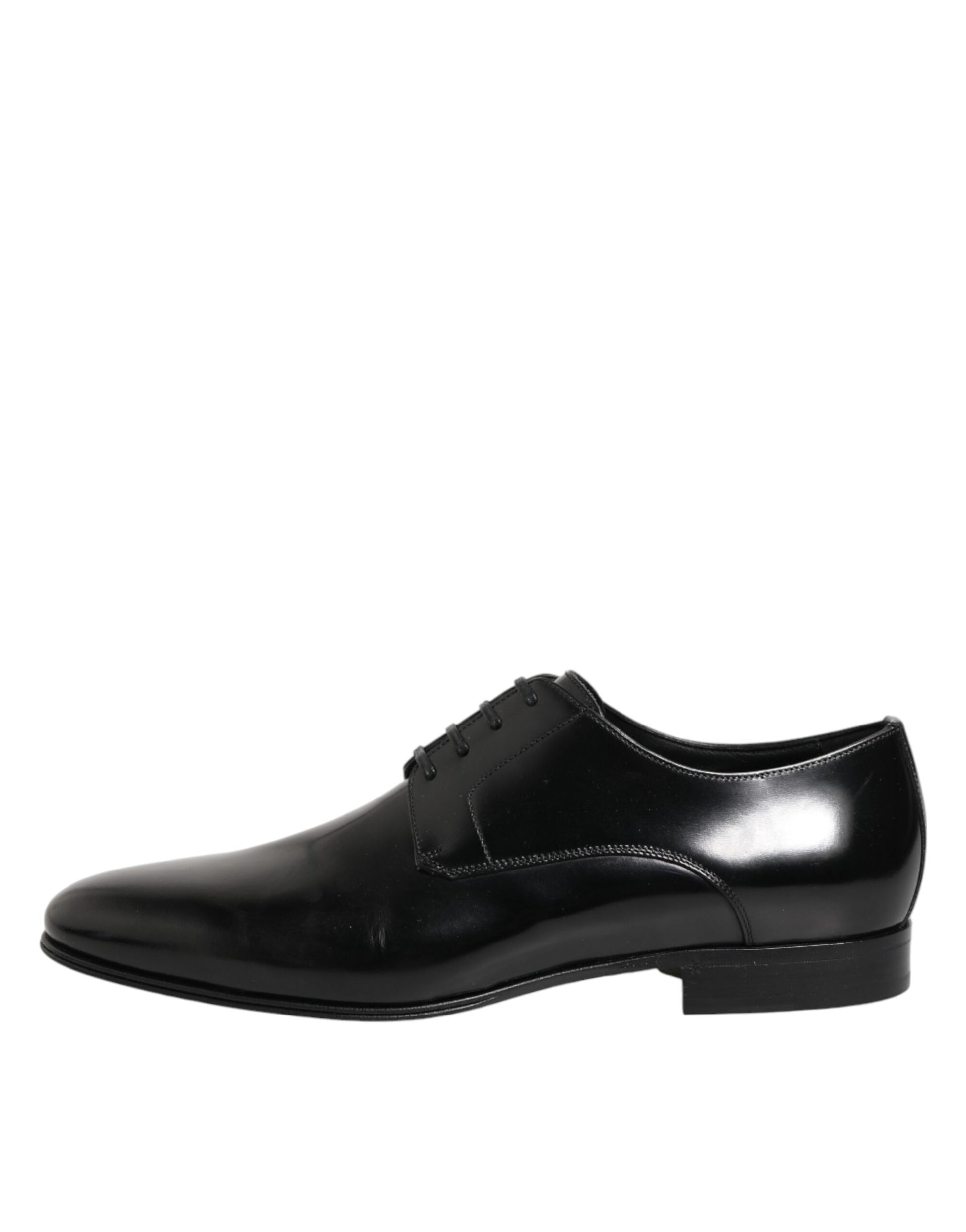 Black Calfskin Leather Derby Men Dress Shoes