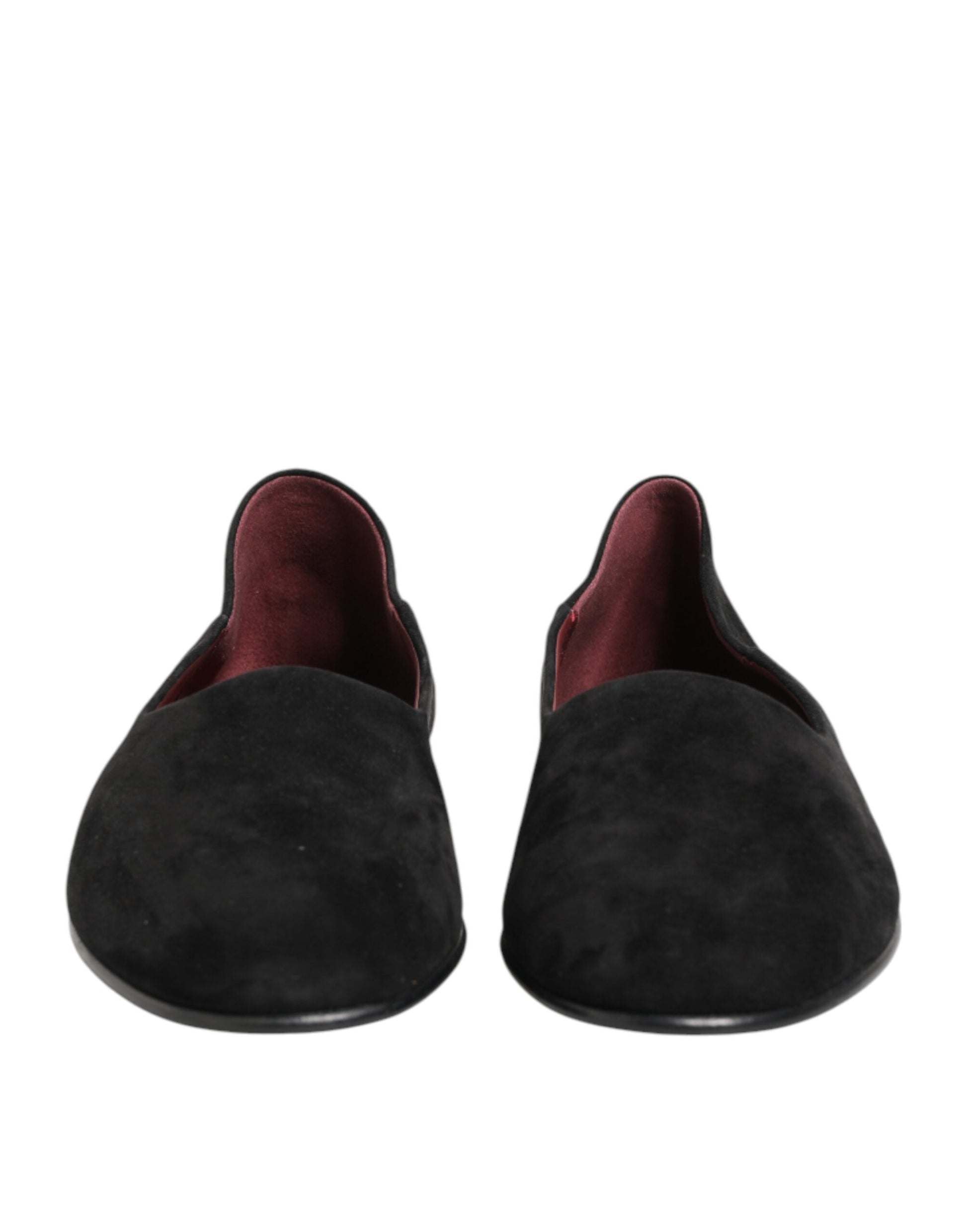 Black Leather Suede Slip On Loafers Dress Shoes