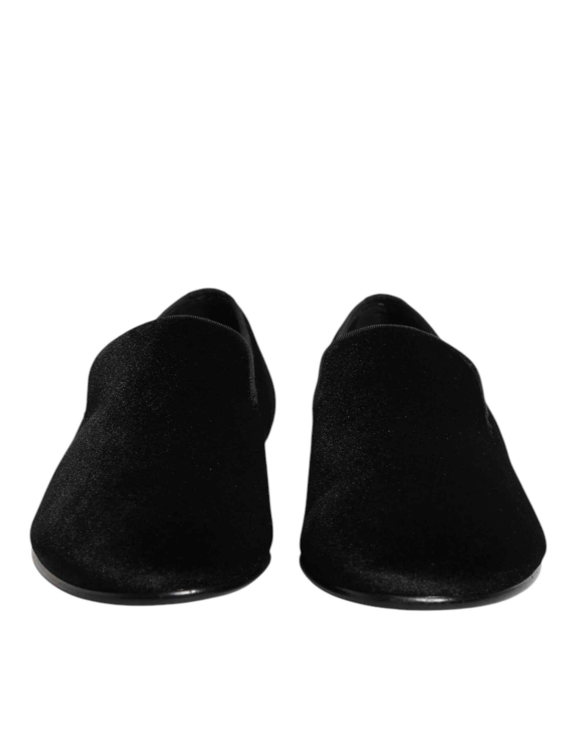 Black Leather Suede Slip On Loafers Dress Shoes