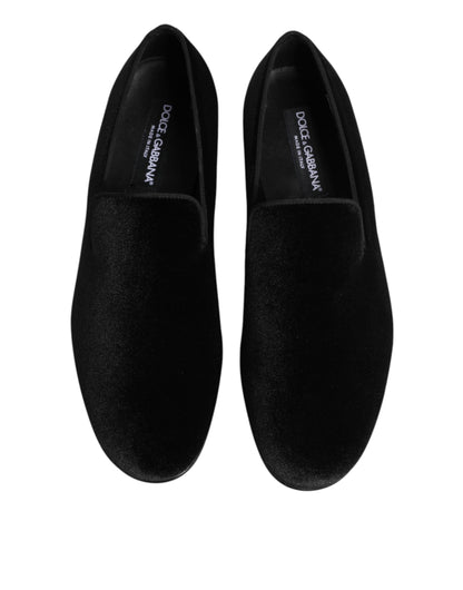 Black Leather Suede Slip On Loafers Dress Shoes