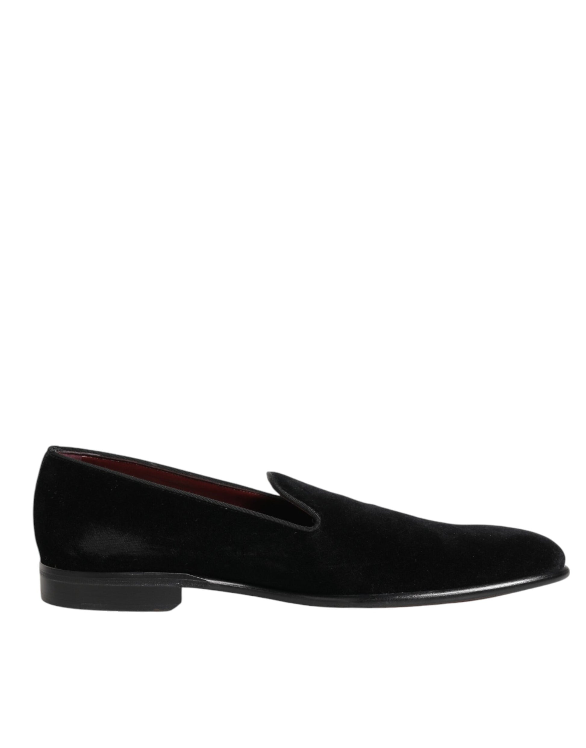 Black Leather Suede Slip On Loafer Dress Shoes