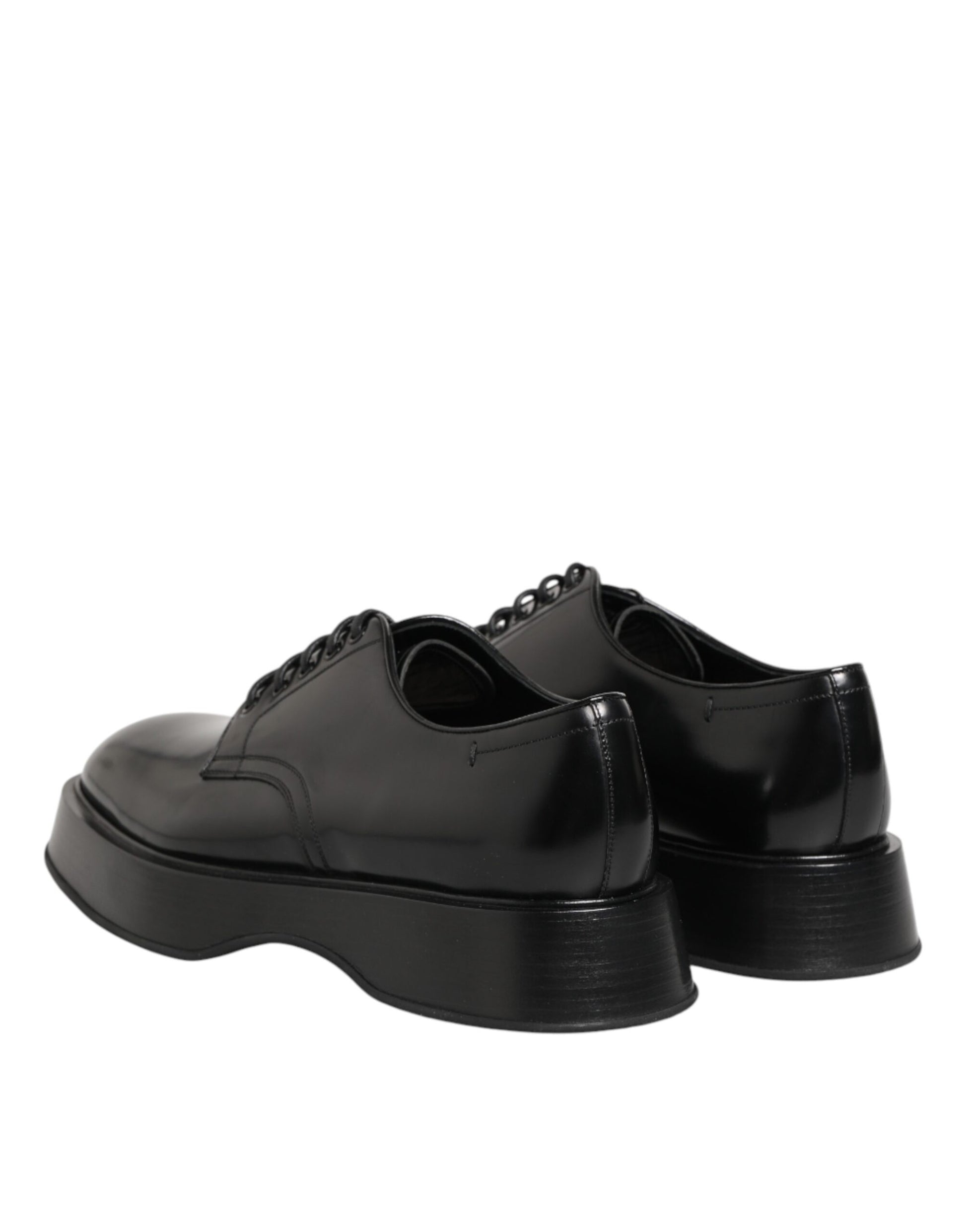 Black Calfskin Leather Men Derby Dress Shoes