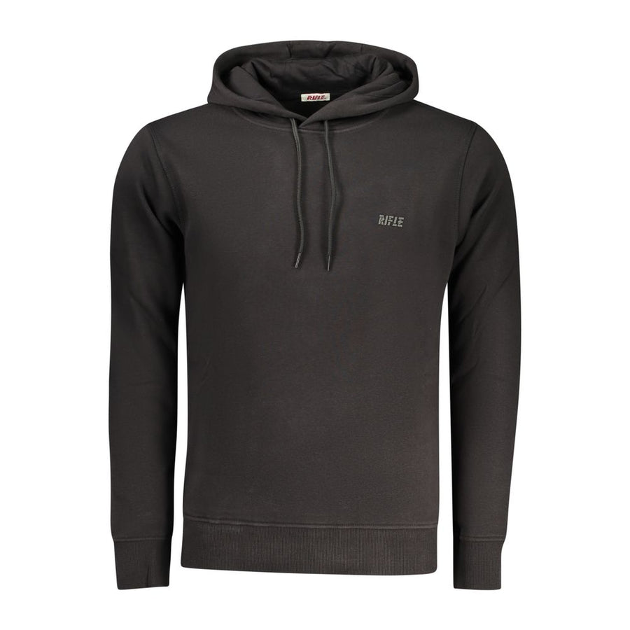 Black Cotton Men Sweatshirt