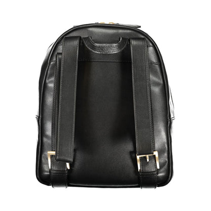 Black Polyurethane Women's Backpack
