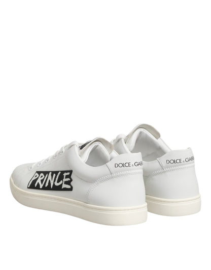 White Prince Leather Low Top Men Sneakers Shoes