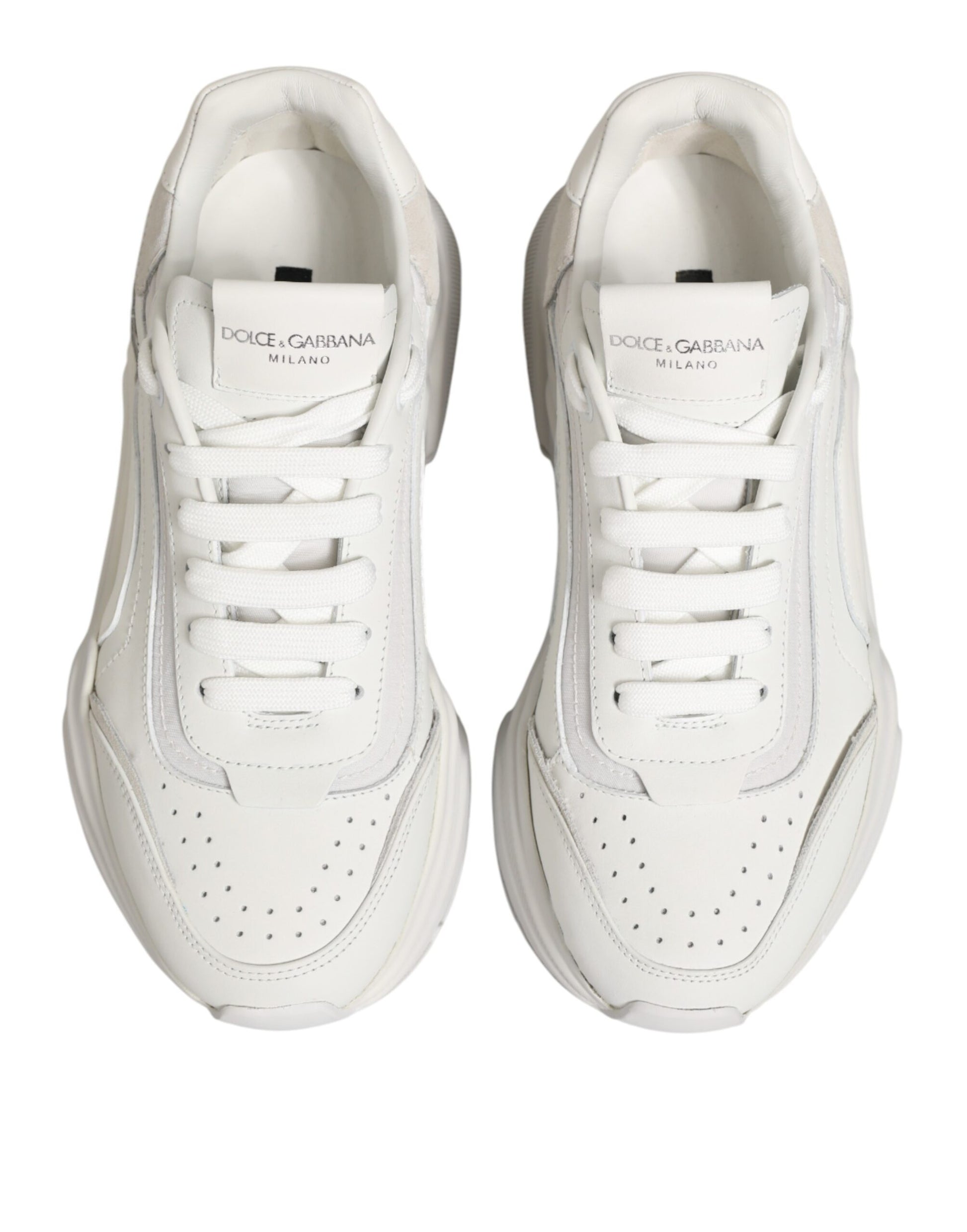White Leather Daymaster Low Top Sneakers Shoes