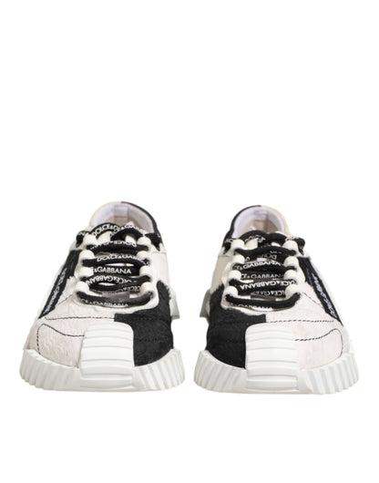 White Black Leather NS1 Sneakers Shoes