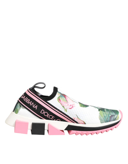White Rose Print Sorrento Sneakers Shoes