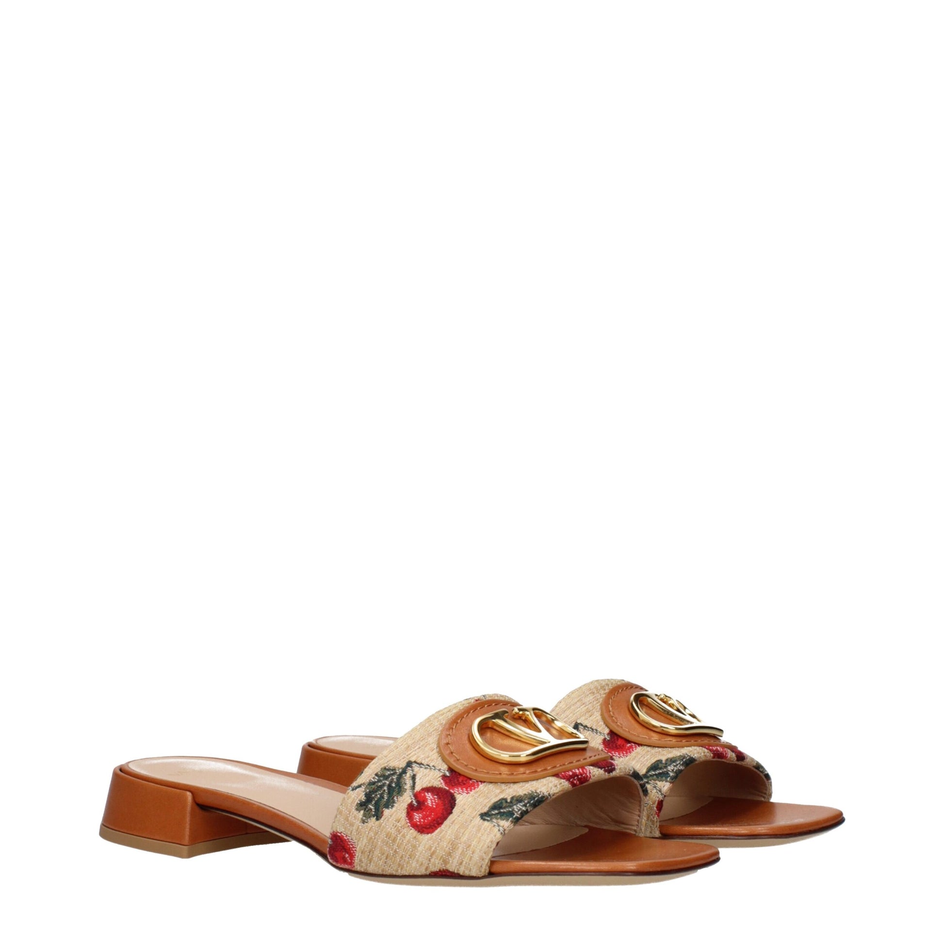 Beige Raffia Slippers