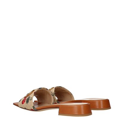 Beige Raffia Slippers
