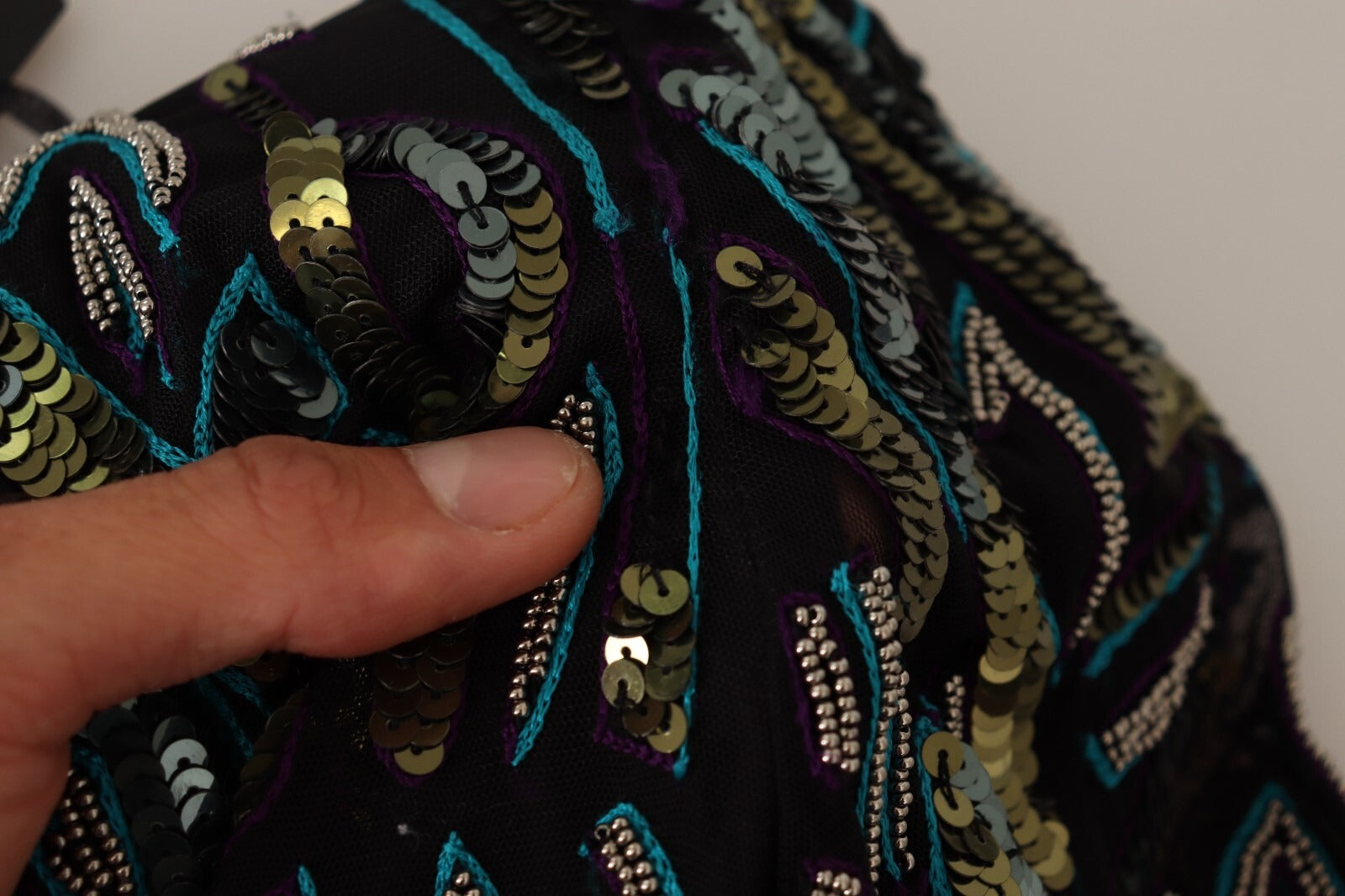 Sheath Multicolor Sequin Long Sleeves Mini Dress