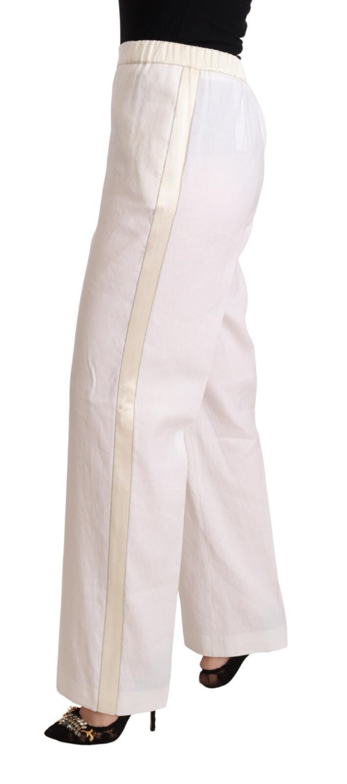 Linen White High Waist Straight Formal Trouser Pants