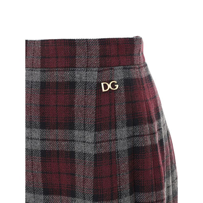 Bordeaux Wool Mini Skirt