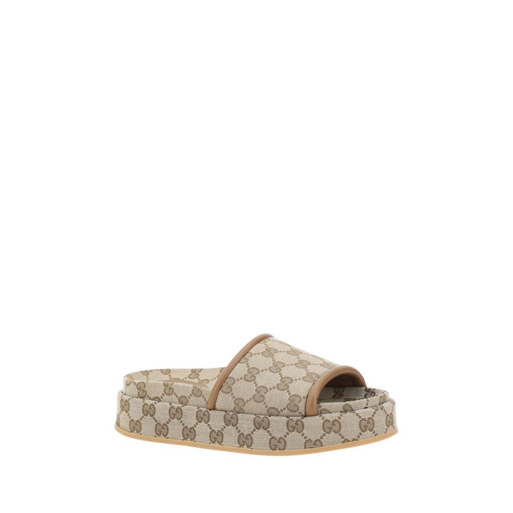 Beige Polyamide Flat Sandals
