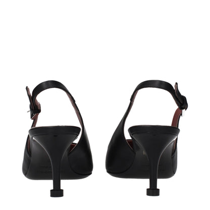 Black Leather Platform Pumps