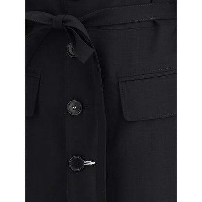 Black Fleece Wool Coat