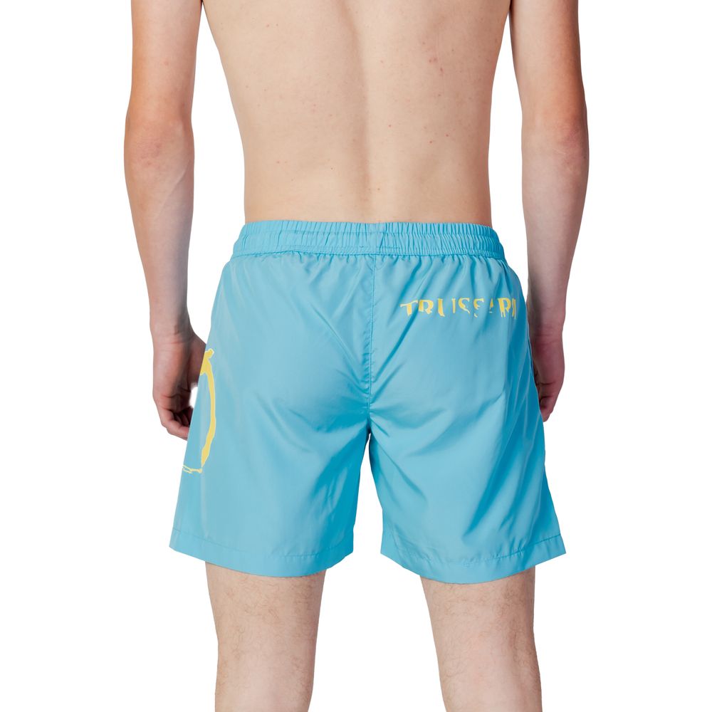 Blue Polyester Swim Shorts