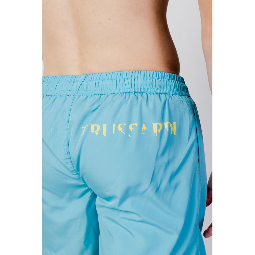 Blue Polyester Swim Shorts