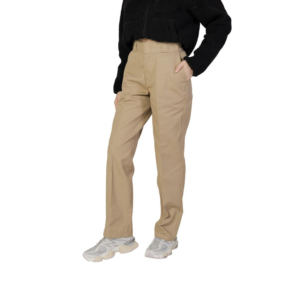 Beige Cotton Casual Pants