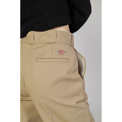 Beige Cotton Casual Pants