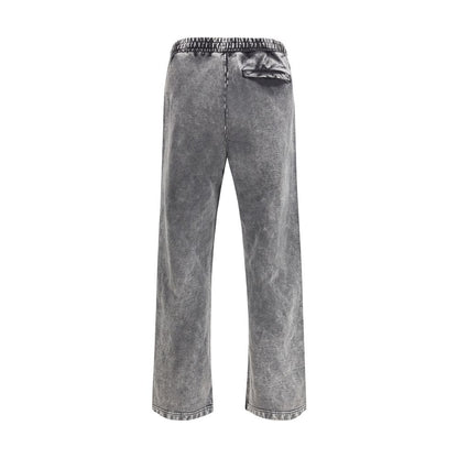 Gray Cotton Casual Pants