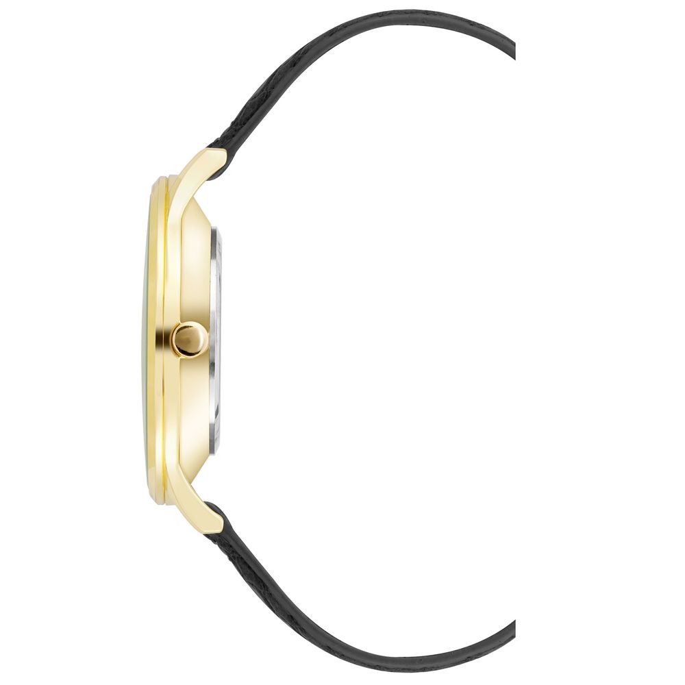 Black Leather Dress Watch