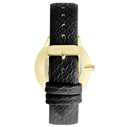 Black Leather Dress Watch